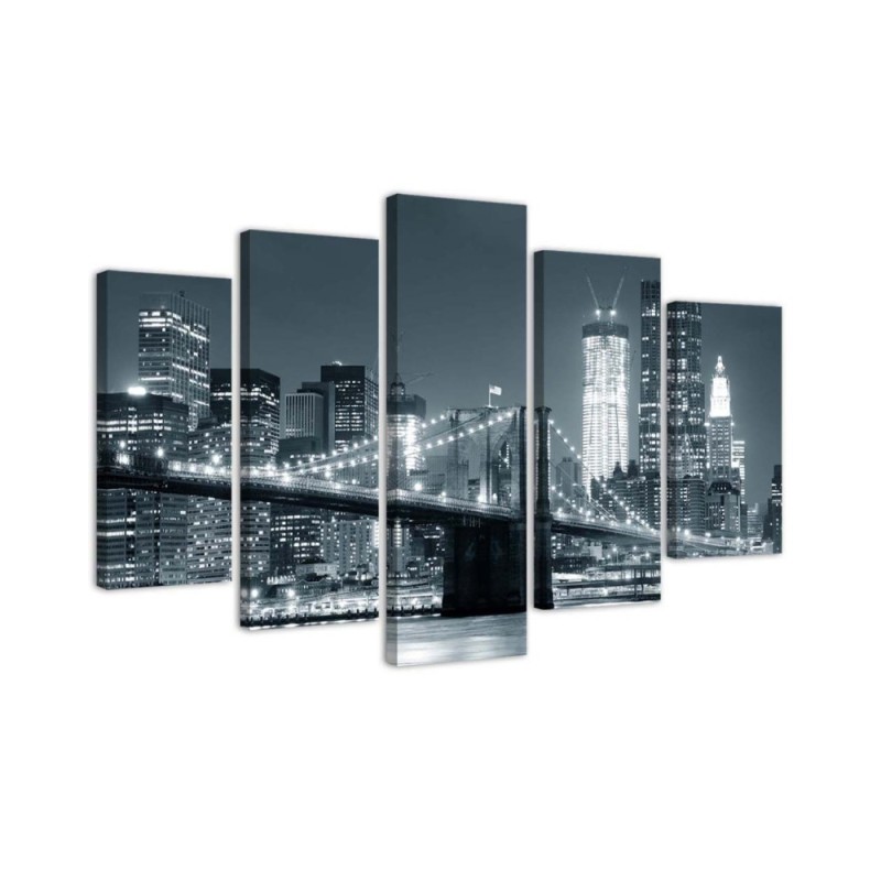 Brooklyn Bridge black and white painting for living room, office | FEEBY