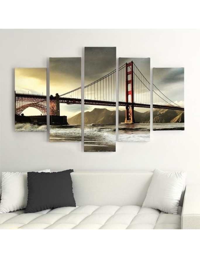 Canvas print Bridge over the river New York for living room | FEEBY