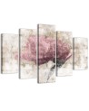 5 Piece Canvas print Pastel vintage flower for bedroom for wall | FEEBY