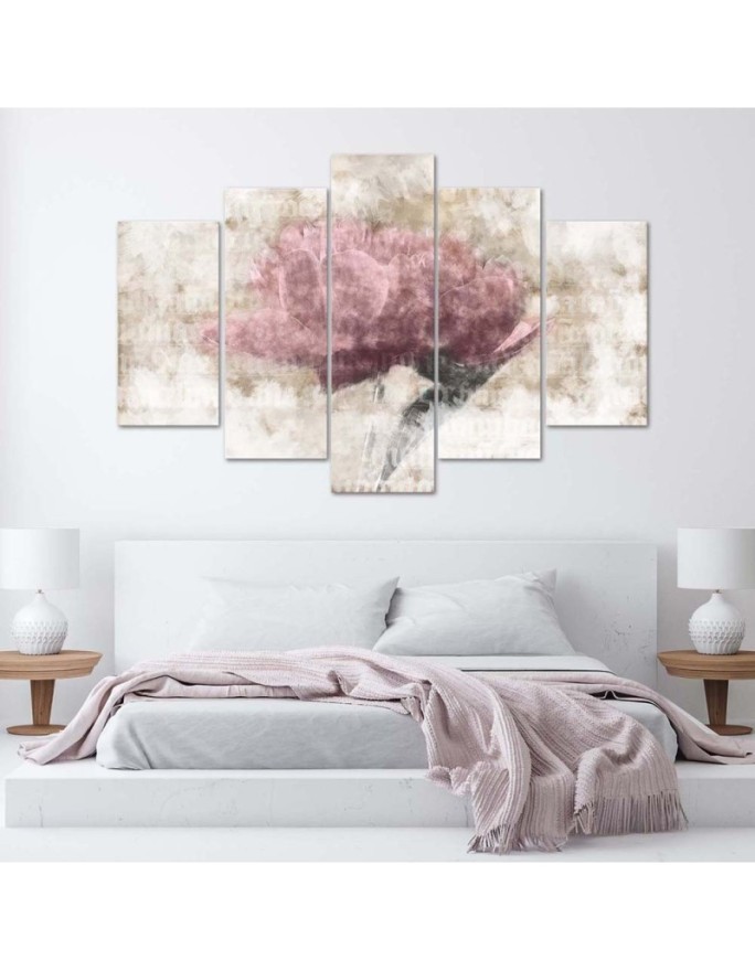 5 Piece Canvas print Pastel vintage flower for bedroom for wall | FEEBY