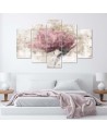 5 Piece Canvas print Pastel vintage flower for bedroom for wall | FEEBY
