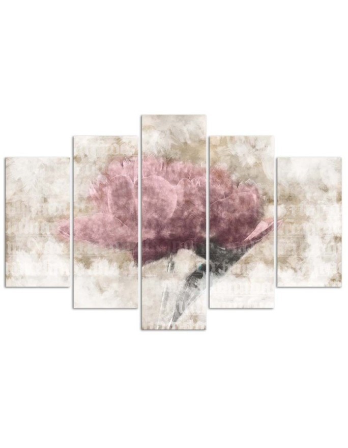 5 Piece Canvas print Pastel vintage flower for bedroom for wall | FEEBY