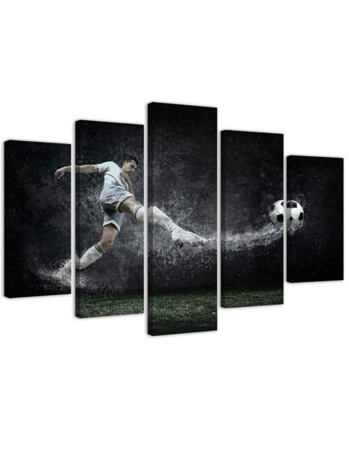 Canvas print Footballer on wet turf for children's room | FEEBY