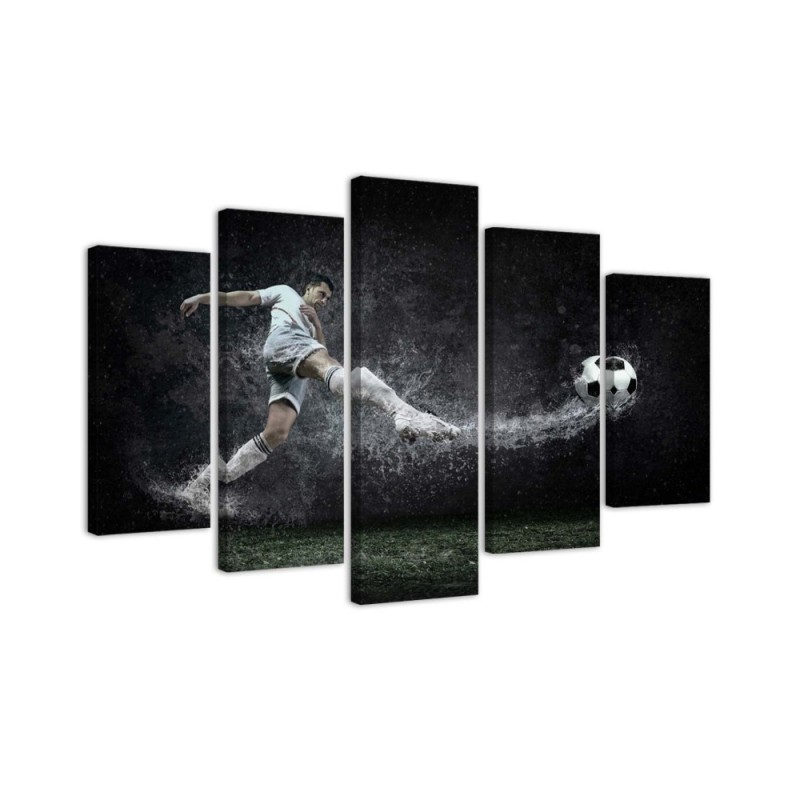Canvas print Footballer on wet turf for children's room | FEEBY
