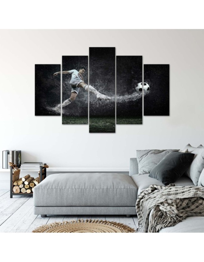 Canvas print Footballer on wet turf for children's room | FEEBY