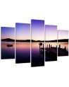 Canvas painting 5 parts Lake pier landscape for living room | FEEBY