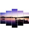Canvas painting 5 parts Lake pier landscape for living room | FEEBY