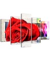 Red rose painting for the wall to the living room, bedroom | FEEBY