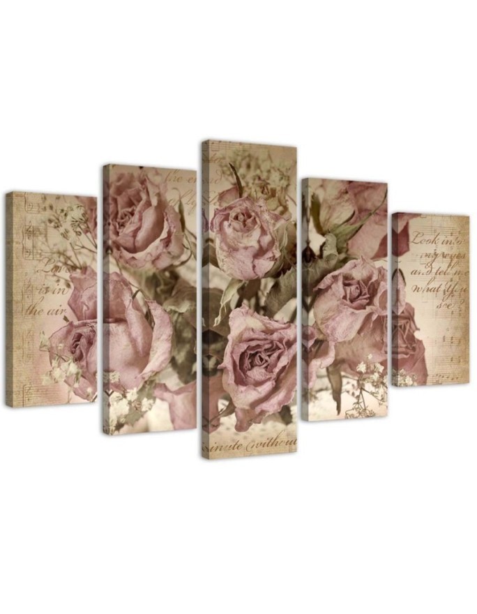 Picture Roses and retro notes for the living room , office for wall | FEEBY