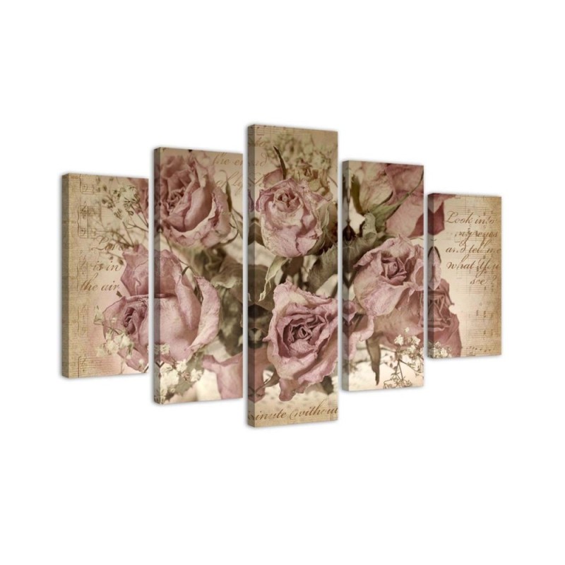Picture Roses and retro notes for the living room , office for wall | FEEBY