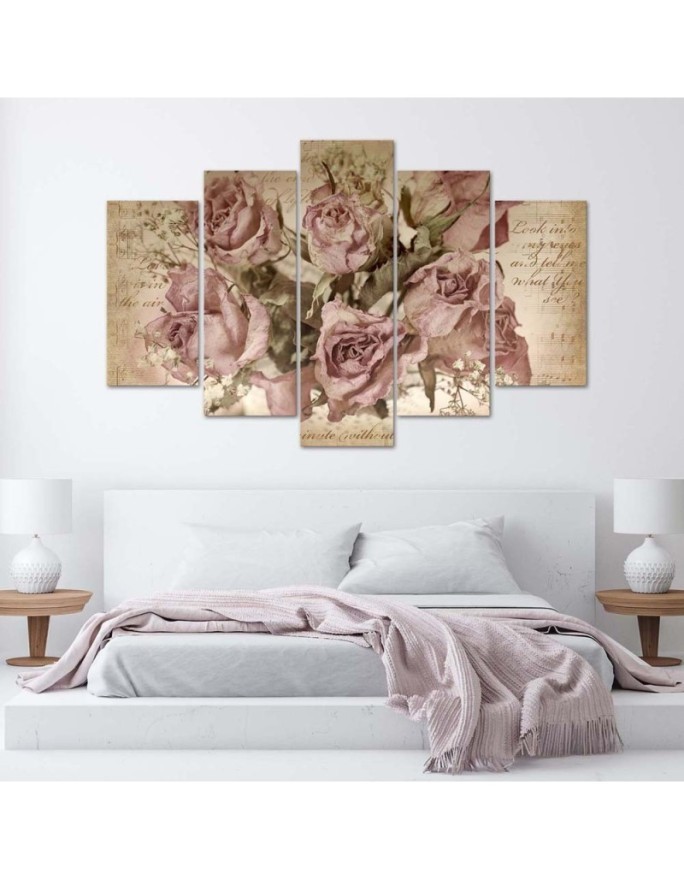 Picture Roses and retro notes for the living room , office for wall | FEEBY