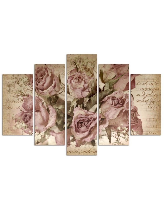 Picture Roses and retro notes for the living room , office for wall | FEEBY