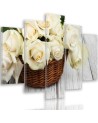 Pictures on Canvas Roses in a basket shabby chic for wall | FEEBY