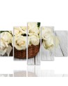 Pictures on Canvas Roses in a basket shabby chic for wall | FEEBY