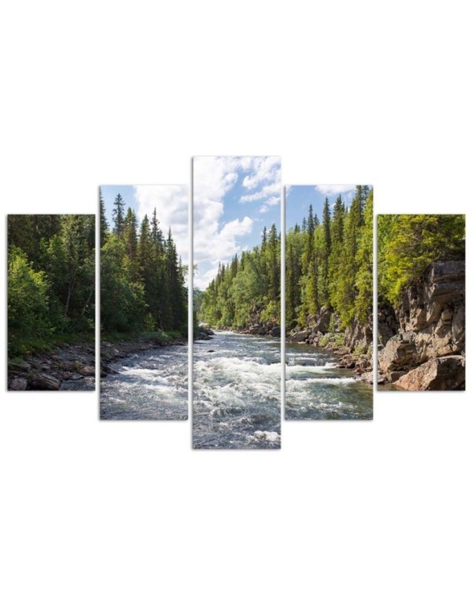 Wall painting River in the forest decorative landscape | FEEBY