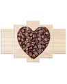 Canvas print Love heart with coffee beans for kitchen, dining room | FEEBY