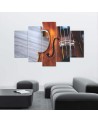 Canvas print 5-part Violin painting for living room, office for wall | FEEBY