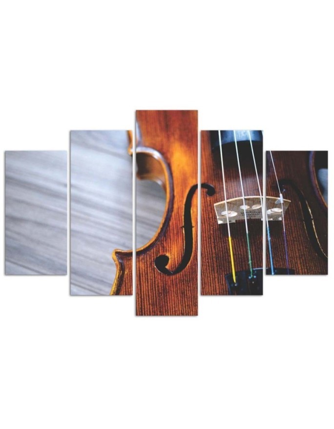 Canvas print 5-part Violin painting for living room, office for wall | FEEBY