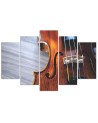 Canvas print 5-part Violin painting for living room, office for wall | FEEBY