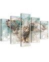 Painting Canvas Owl in flight for living room wall | FEEBY