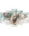 Painting Canvas Owl in flight for living room wall | FEEBY