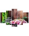 Zen composition wall art painting with orchid and bamboo | FEEBY