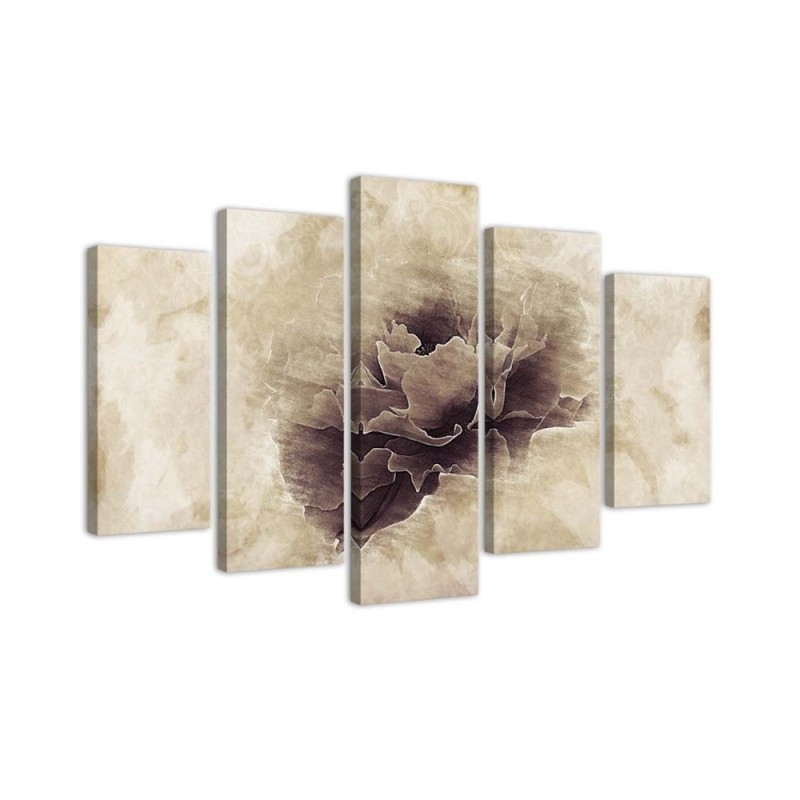 Vintage flower 5 piece wall painting for living room | FEEBY
