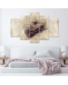 Vintage flower 5 piece wall painting for living room | FEEBY