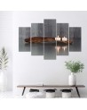 Canvas print on canvas Zen composition with candles and wood | FEEBY