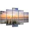Canvas print Beach sea sunset for living room wall 5 Piece| FEEBY