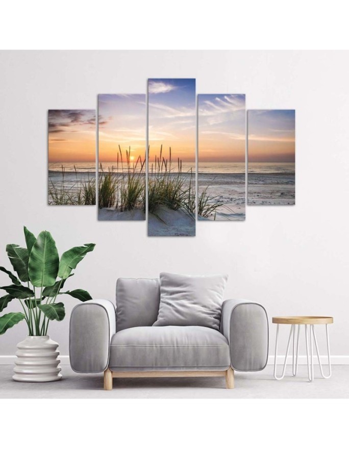 Canvas print Beach sea sunset for living room wall 5 Piece| FEEBY