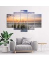 Canvas print Beach sea sunset for living room wall 5 Piece| FEEBY