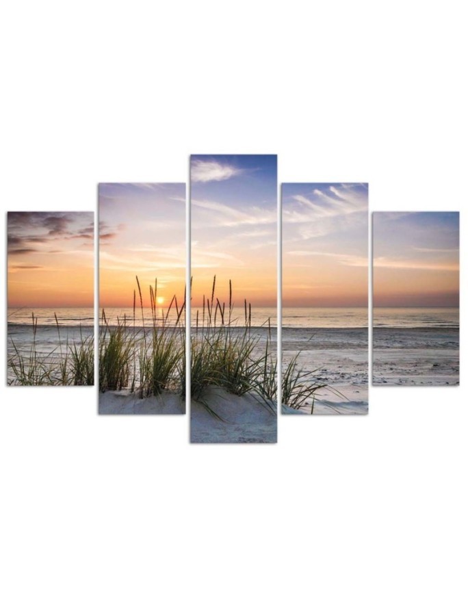 Canvas print Beach sea sunset for living room wall 5 Piece| FEEBY