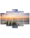 Canvas print Beach sea sunset for living room wall 5 Piece| FEEBY
