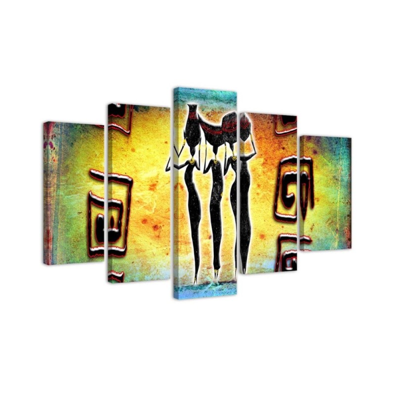 5 Piece Canvas print for living room Dancing African women | FEEBY