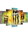 5 Piece Canvas print for living room Dancing African women | FEEBY