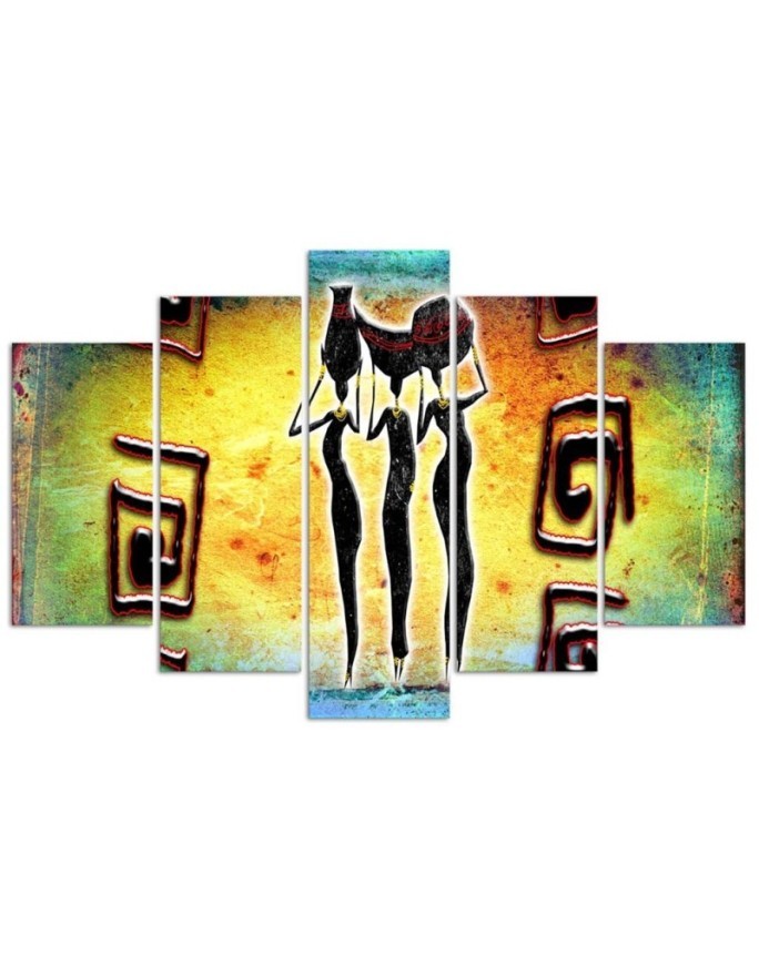 5 Piece Canvas print for living room Dancing African women | FEEBY