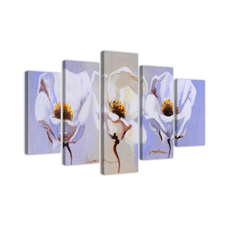 5 Piece Canvas print Pastel flowers nature | FEEBY