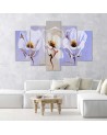 5 Piece Canvas print Pastel flowers nature | FEEBY