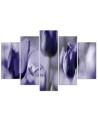 Purple tulips in a meadow painting 5 parts for living room | FEEBY