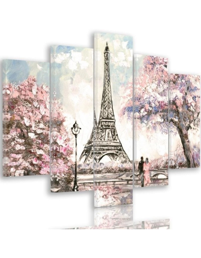 Canvas print 5 Piece Paris...