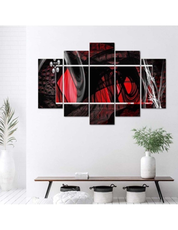 Canvas print 5 parts - Expression abstract 3d wall painting for room | FEEBY