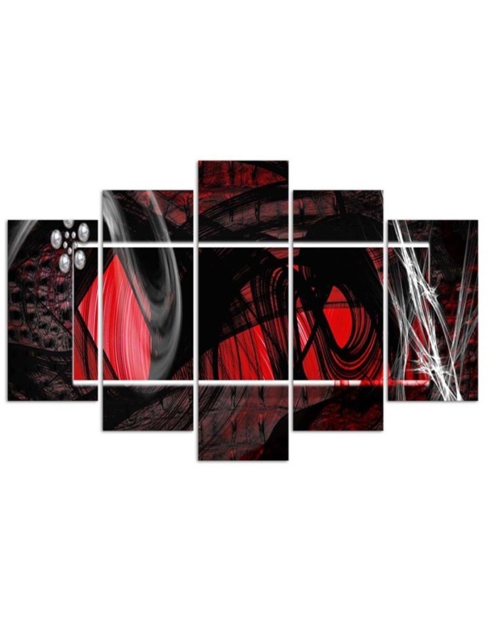 Canvas print 5 parts - Expression abstract 3d wall painting for room | FEEBY