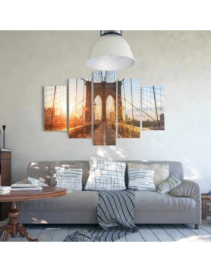 Canvas print Sunrise New York bridge canvas print | FEEBY