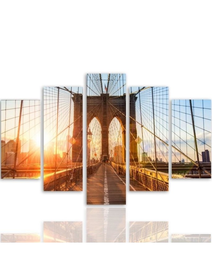 Canvas print Sunrise New York bridge canvas print | FEEBY