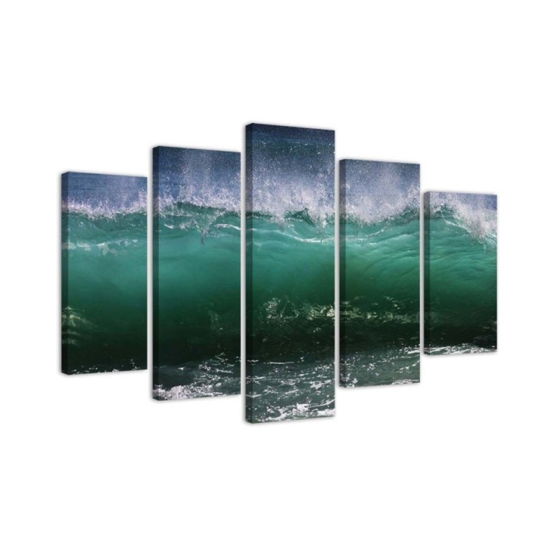 Canvas print for room Stormy wave on the sea decoration | FEEBY
