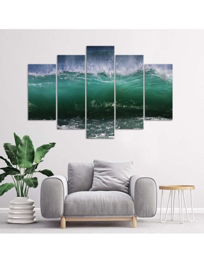Canvas print for room Stormy wave on the sea decoration | FEEBY