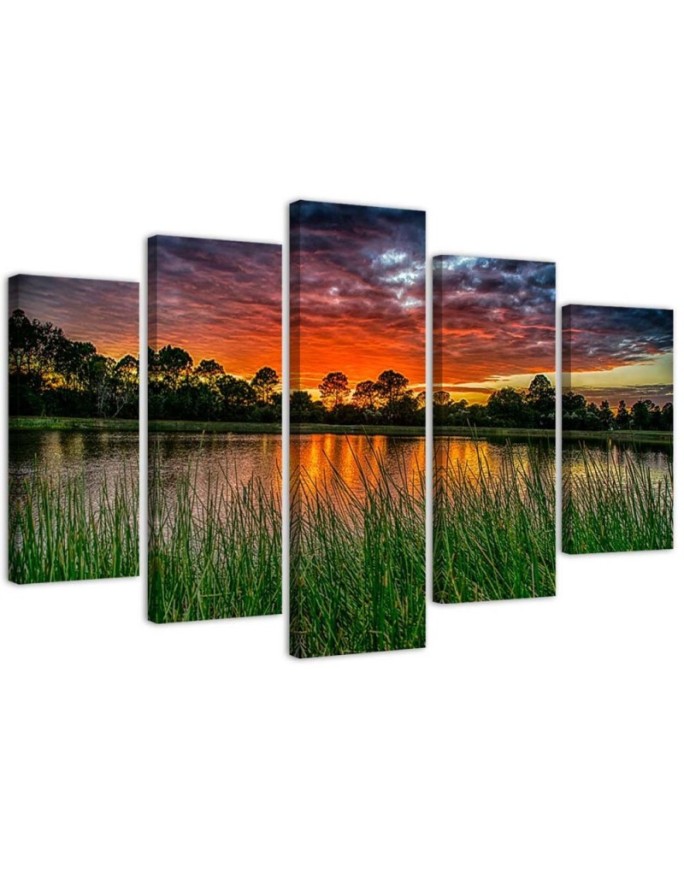 Canvas print Sunset Lake