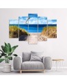 Canvas print 5 parts Beach sea landscape for living room wall | FEEBY