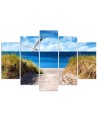 Canvas print 5 parts Beach sea landscape for living room wall | FEEBY